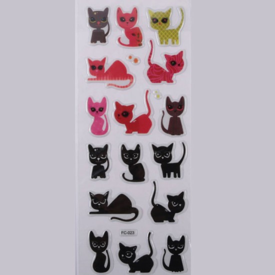 Katze 3 Face Sticker Aufkleber - FC0023 - Mytortenland